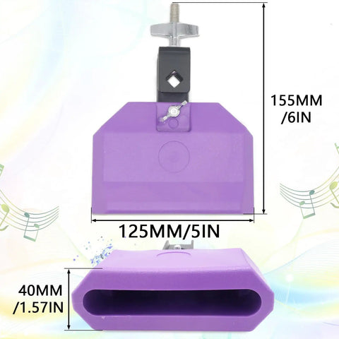 5 Inch Purple Jam Block With Mounting Bracket For Percussionists Durable Plastic Resin Latin Block Great For Cowbell Holders And Other Percussion Setups Built To Take On Busy Practice Sessions Gig Ready. purple jam block with bracket, 125mm wide