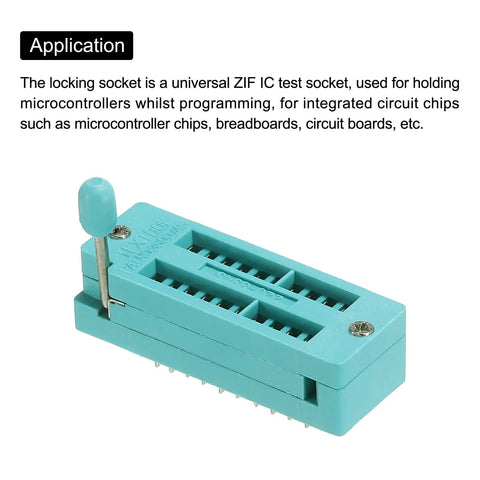 Universal ZIF IC Socket 20 Pin 2.54mm Pitch For Microcontrollers Chips Breadboards And Programmable ICs with lever