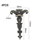 4 Pcs Heavy Duty Zinc Alloy Antique T Hinges With Screws 69 X 113 mm Barn Door Style Decorative Hinges for cabinets black