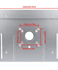 Tough As Nails Aluminum Router Table Insert Plate With Miter Gauge For Woodworking Benches and Table Saw Rigs, 240mm x 200mm, anodized finish.