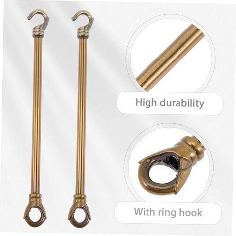 Heavy Duty Chandelier Rod With Ceiling Hook System For Easy DIY Install, Shiny Modern Ceiling Tube And Vintage Hook Hanger