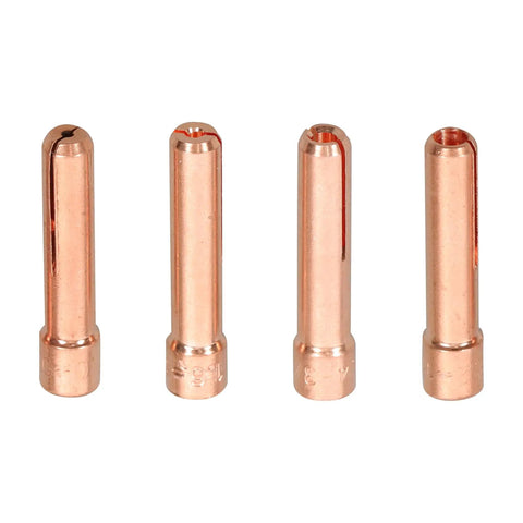 Copper collets from Pro Grade All In One TIG Welding Consumables Kit 22 Pc Set With Stubby Gas Lens And Glass Cups For WP17 WP18 WP26 Torches