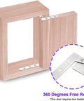 360 Degree Rotatable Inset Offset Pivot Door Hinge installed on wooden cabinet frame, brushed silver finish, 201 stainless steel