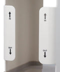 Big Capacity Breast Milk Storage Containers With First In First Out System showing IN and OUT indicators for organization.