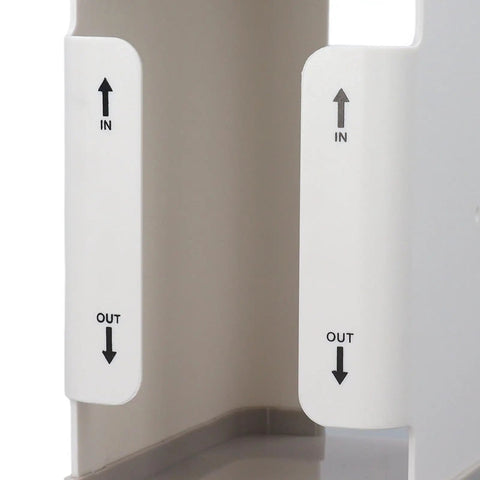 Big Capacity Breast Milk Storage Containers With First In First Out System showing IN and OUT indicators for organization.