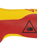 1,000V Insulated Dismantling Knife With Narrow Hook Sickle Blade Red Handle Slip Guard Transparent Cap For Sector Cables