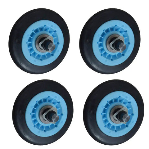 Upgraded Samsung Dryer Repair Kit Includes DC97 16782A Drum Rollers with nuts for Samsung dryers, close-up view of rollers.