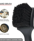 Hard brush from 9 Piece Auto Detailing Brush Set With Soft Bristles For Interior And Exterior Cleaning Including Wheels, Vents, Seats, Engine, Carpets And More For Cars, Trucks, SUVs And Motorcycles All In One Automotive Cleaning Kit.