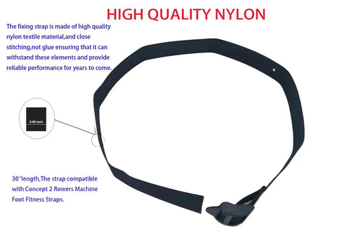 2 Pack Go To Universal Rower Foot Pedal Straps Durable Nylon Adjustable Fixed Straps for Most Rowing Machines detail