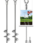 Heavy Duty Shed Anchor Kit 30 Inch Ground Anchors Screw In 2 Pack With T Handle And Drill Bit Adapter Chrome Plated Solid Steel
