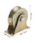 4 Pack 3 Inch V Groove Track Rollers With Bracket, Workhorse Heavy Duty 45 Steel Sliding Gate Casters Wheels, gold plated