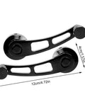 2 Pcs Window Handle And Window Riser Crank Winder Set For Classic Cars, Premium Alloy Material, Black Finish, Side View