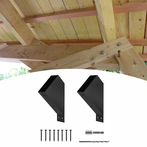 Heavy Duty Pergola Bracket Kit Two Piece For Gazebo And Outdoor Patio Backyard Setup Easy To Install Sturdy Brackets For Balconies Courtyards Parks Restaurants And Commercial Outdoor Spaces