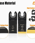 Heavy Duty Oscillating Multitool Blade Kit with 30 Piece Pro Grade Set showing high carbon steel and titanium blades