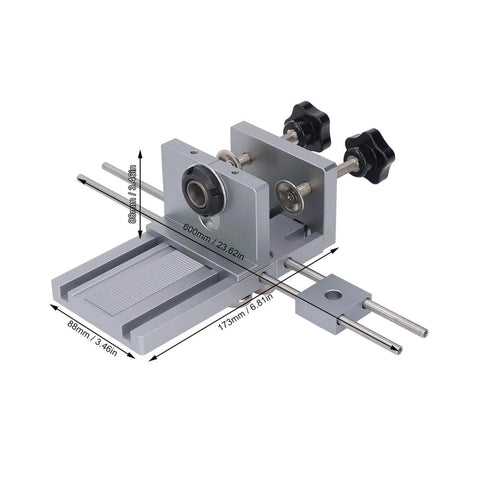 Pro DIY Dowel Jig Kit For Woodworking 3 In 1 Panel Handheld Tool with 600mm Positioning Rod, aluminum, adjustable side holes