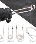Straight Up Heavy Duty 1500W Portable Induction Heater Kit Includes Four Magnetic Coils and rugged carry case, showing heating coils.