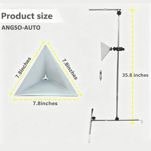 7.8 Inch Radar Corner Reflector Kit With 0-30cm Scale Stand For Pro Grade Vehicle Calibration And Driver Assist Setup, Built For Cars SUVs Trucks And Hybrids, size diagram