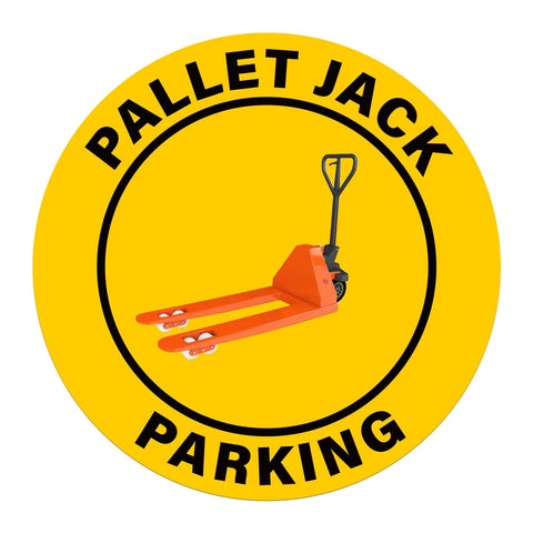 5 Pack Pallet Jack Parking Signs Self Adhesive Vinyl Floor Signs 24 By 24 Inches Anti Slip Waterproof Safety Signage For Warehouse Industry And Workplace