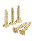 Brass Wood Screws 100 Pack M1.6 X 8mm Slotted Flat Head Self Tapping Countersunk For Woodworking And Furniture Projects Diy Home Improvement Durable Brass Construction Corrosion Resistant
