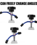 Hold Down Clamp Kit for CNC Routers and Woodworking, No Slip Grippy T Track Clamps 23x30mm Fit, 2 Pack Blue, angle view