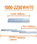 Rock Solid Three Stage Staircase Drawer Slides Silent Slick Glide Heavy Duty Extension Rails For Base Cabinets And Shoe Storage No Fuss Clip Install Cold Rolled Steel Track Up To 225Cm with measurements.