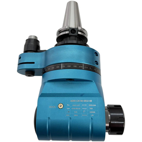 Knockout Grip Cat40 Er32 Collet Chuck Built Rock Solid With Flex Free Aerospace Aluminum Housing angled view for CNC milling projects.