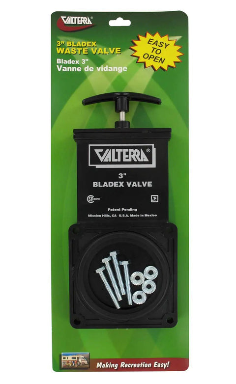 3 Inch RV Black Water Tank Valve Body With Seals And Hardware Replacement Kit Includes Nuts Bolts And Plastic Handle