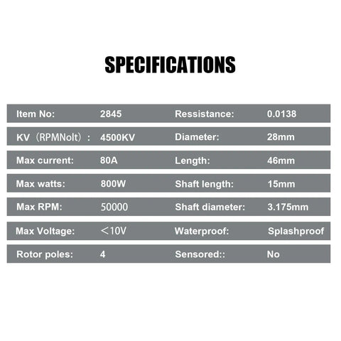 Specifications of Brushless 2845 4500KV Beast Motor And 35A Waterproof ESC For Traxxas E-Revo Losi JRX2 RC Car