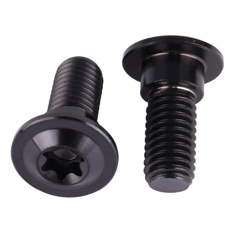 Badass Grade 5 Titanium Motorcycle Brake Rotor Bolts M8 X 20mm And 25mm CNC Anodized Black Replacement Screws, detail view.