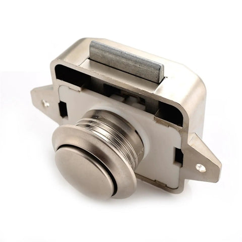 Push Lock Cabinet Latch 26mm For RVs Caravans Boats And Motor Homes On The Go Easy Install Drawer Button Lock Brown Finish Durable
