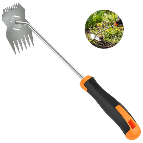 Stainless Steel Hand Weeder With Anti Slip Rubber Handle Handy Portable Weeding Tool For Gardens Ergonomic