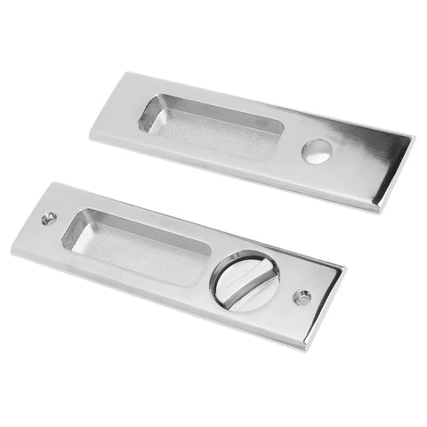 Recessed Handle Lock With Keys for Pocket Doors, Sliding Barn Doors, Cabinets, and Closets, Zinc Alloy Build, Flush Pull Design