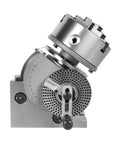 Built Tough 4 Inch Indexing Head For Milling Machines Delivers Dead On Dividing Control With Heavy Duty Tailstock And Pro Level 3 Jaw Chuck For Effortless Cnc Rotary Machining side view showing its precision and rotary features.