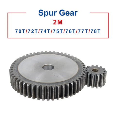 Gear Pinion And Flat Gear Set For Tough As Nails Heavy Duty Machinery 2M70T Through 2M78T Teeth High Frequency Quenched Steel
