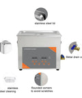 Heavy Duty 10L Ultrasonic Cleaner With Digital Timer And Heater For Lab Hardware Degreasing Stainless Steel Tank Adjustable Power Wash Small Parts Effectively with stainless steel lid and metal drain valve.