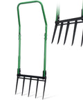 Five Tined Broad Fork Garden Tool For Deep Digging And Soil Cultivation With Heavy Duty Build And Ergonomic U Shaped Handle