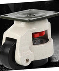 Heavy Hitter Swivel Casters With Rugged 60F Flat Plate And Zero Hassle Leveling Knobs, white caster wheel with leveling knobs for workbenches.