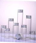 Clear Glass Vials With Aluminum Caps 10 Pack For Travel Storage Of Candies Nuts Beads And Jewelry Making Mini Art Supplies