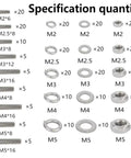 320 Piece Metric Alloy Nut And Bolt Assortment Kit With M2 Through M5 Pan Head Screws, Nuts, Flat Washers, Spring Washers