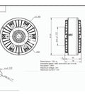 Powder Brake PB12B2 12Nm Hollow Shaft Magnetic Electromagnetic Brake technical diagram with dimensions and specifications