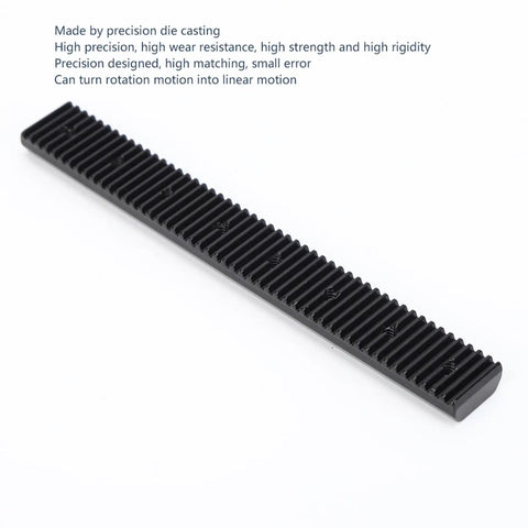 Zinc Alloy Sliding Rail And Toothed Gear Set For Industrial Robots High Precision Linear Motion Kit With Beefed Up Wear Components For DIY Robotics And Automation Projects. Black toothed rail for linear motion