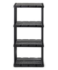 Go To Light Duty Storage Shelves With Ventilated 4 Shelf Rack For Home Garage Basement And Laundry Connects With Multiple Units For Expansive Organization Sturdy Black Shelving Unit For Flexible Storage, black plastic 4-shelf rack