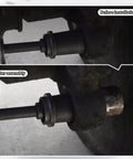 Before and after installation of Heavy Duty Truck Anchor Pin Bushing Kit For Easy Pneumatic Driver Install And Removal Get It Done Fast