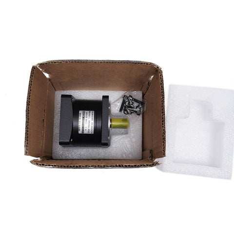 Planetary Gearbox 6 To 1 Speed Reducer For NEMA 34 Stepper Motor in box with 14mm Input Shaft, visible from top view