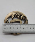 Antique Copper Tsuba And Fuchi Kashira Menuki Set For Samurai Sword Koshirae, handcrafted 8 to 9 cm guard with ruler scale