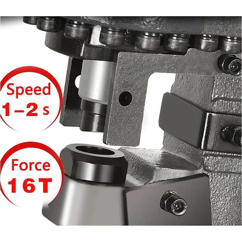 Rock Solid Hydraulic Hole Puncher 1800W Electric Metal Tube Cutter With Five Quick Change Dies For Iron Copper Aluminum Plate And Channel Steel Lightning Fast Punching No Sweat Adjustment Pro Tool