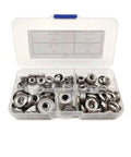180 Piece 304 Stainless Steel Countersunk Finishing Cup Washer Set For DIY Pros And Gearheads Conical Gasket Shims Sizes 6, 8, 10 And 12 Silver Finish Hardware Essentials Kit in organizer box