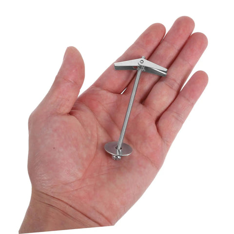 Hand holding Heavy Duty Toggle Bolt Anchors Kit With Wing Nuts For Hollow Walls And Ceilings, Carbon Steel Drywall Fasteners