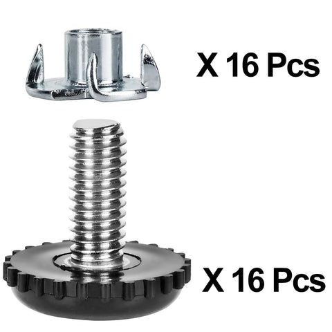 Stainless Steel Screw In Furniture Leveling Feet 5/16-18 Threaded Levelers For Chairs Tables Cabinets And Patio Furniture DIY Friendly Install Rust Resistant And Durable Non Slip Floor Protection 8 Pack with nuts and bolts