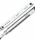 Beefy Heavy Duty Drawer Slides With Locking Mechanism And Ball Bearing Rails For Smooth Quiet Glide Cold Rolled Steel Furniture Hardware 55 Cm Ideal For Home Storage And Industrial Use, side view